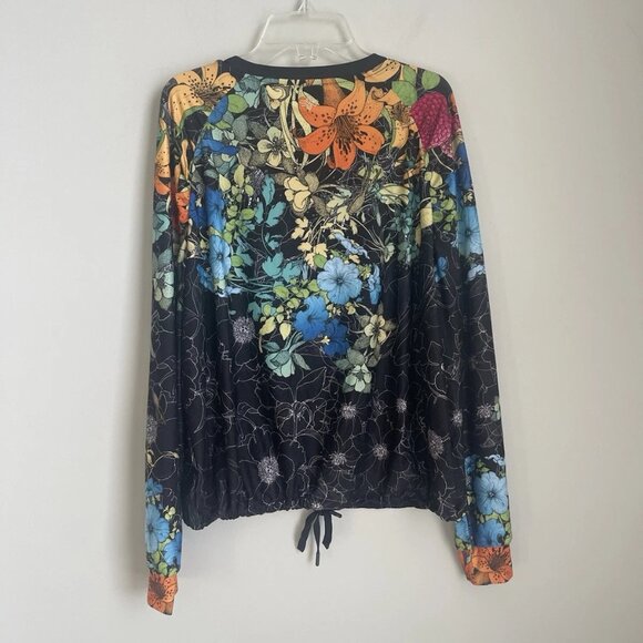 Johnny Was Active Multicolor Nero Sequence Top Long Sleeve Drawstring Hem - Picture 4 of 8